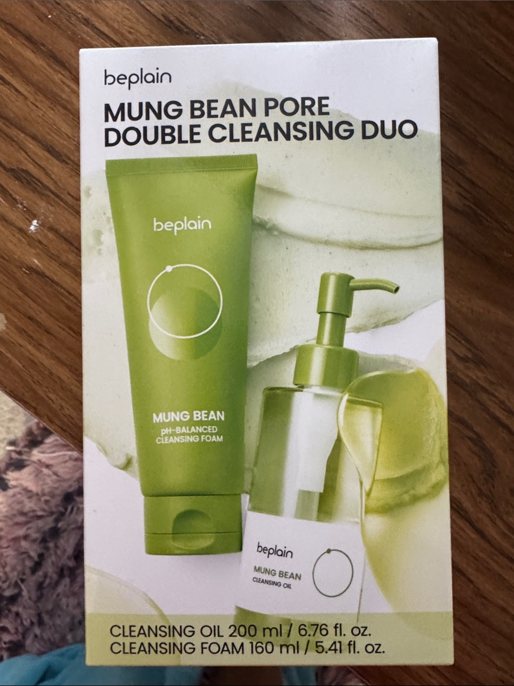 NIB Beplain Mung Bean Pore Double Cleansing Duo